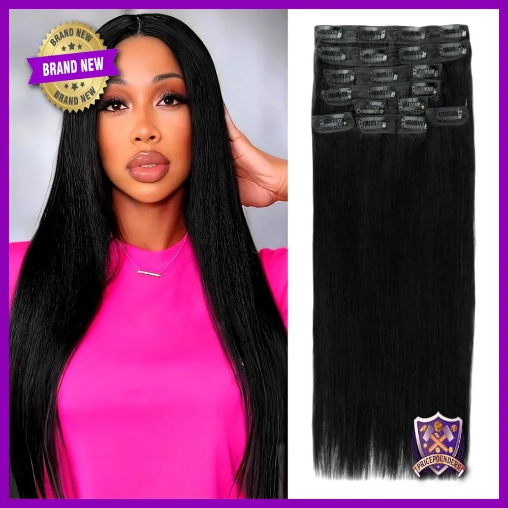 18 Inch Clip-In Human Hair Extensions 100g 8 Pieces Straight Remy Hair